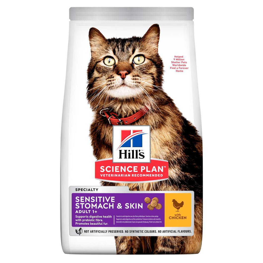 Hill's Science Plan Adult Sensitive Stomach & Skin Alimento per Gatti al Pollo
