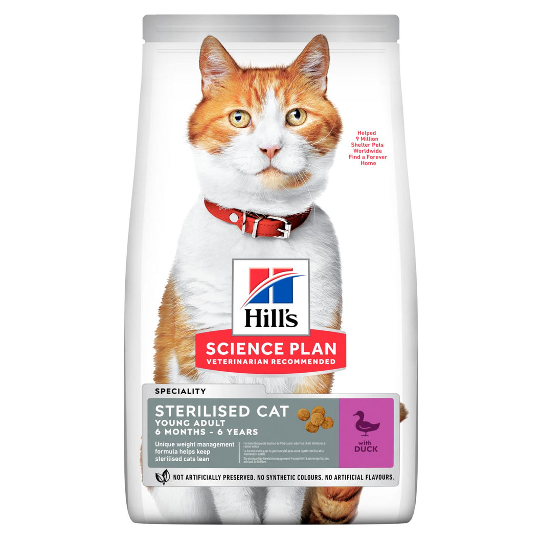 Hill's Science Plan STERILISED CAT YOUNG ADULT Alimento per Gatti con Anatra