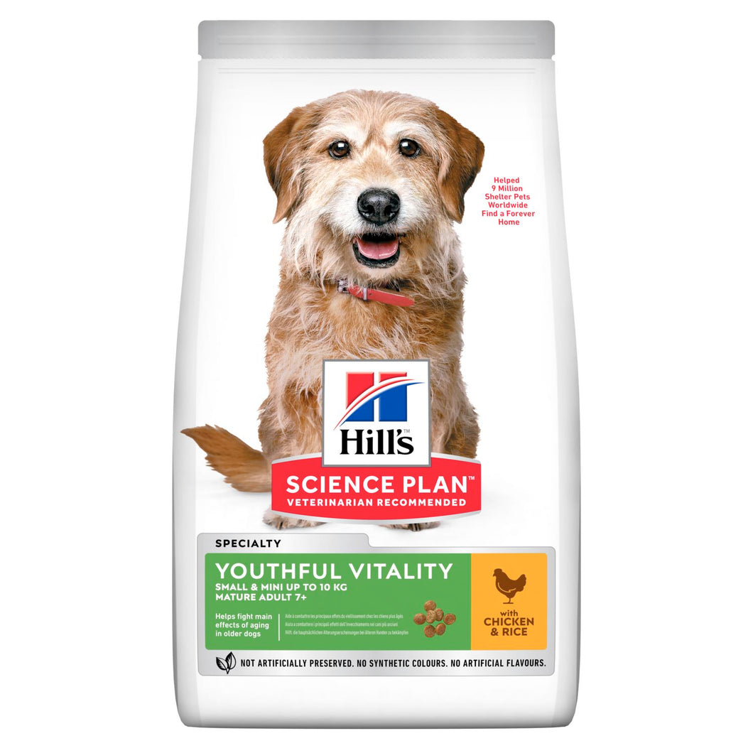 Hill's Science Plan Youthful Vitality Small & Mini Mature Adult 7+ Alimento per Cani con Pollo e Riso