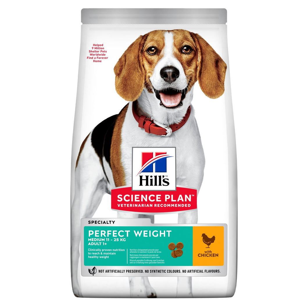 Hill's Science Plan Perfect Weight Medium Alimento per Cani con Pollo