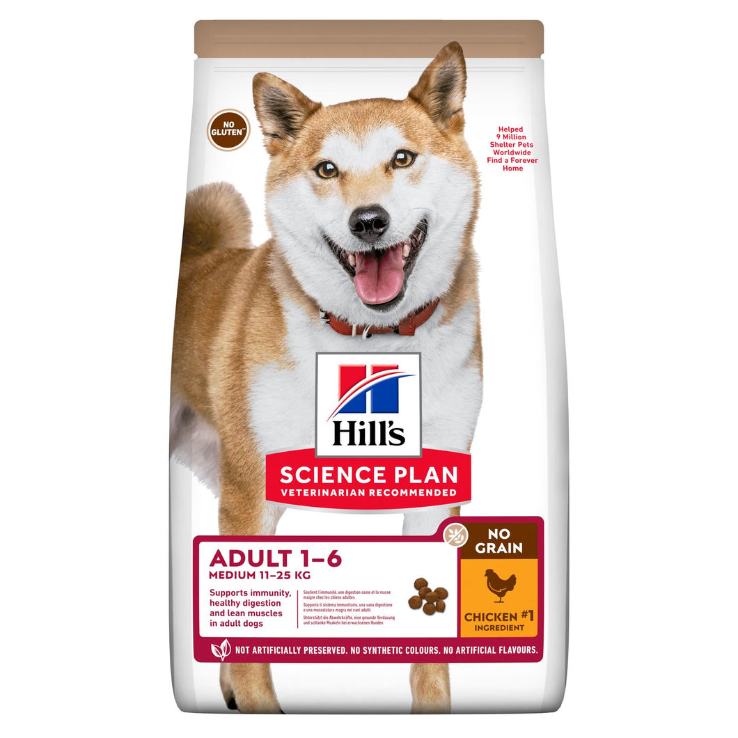 Hill's Science Plan NO GRAIN MEDIUM ADULT Alimento per Cani con Pollo