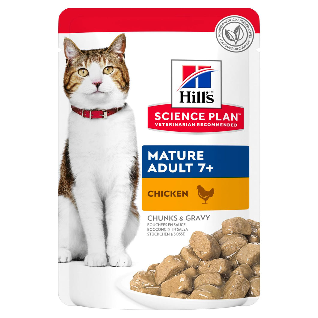 Hill's Science Plan Mature Adult 7+ Alimento per Gatti al Pollo Bustina
